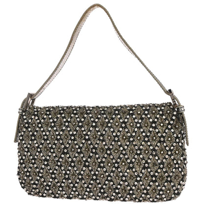 Fendi * Silver Rhinestone Python Baguette Handbag