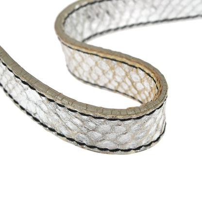 Fendi * Silver Rhinestone Python Baguette Handbag