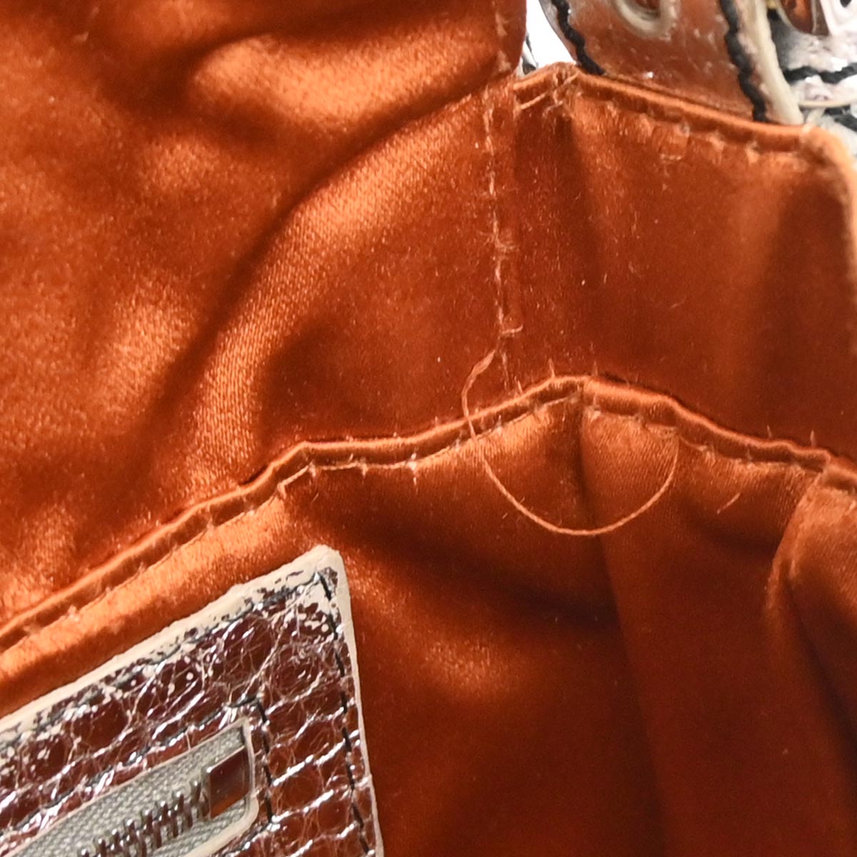 Fendi * Silver Rhinestone Python Baguette Handbag