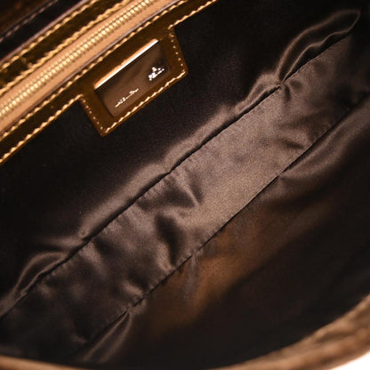 Fendi Brown Velvet Baguette Handbag