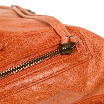 Balenciaga Orange Lambskin The Day Handbag
