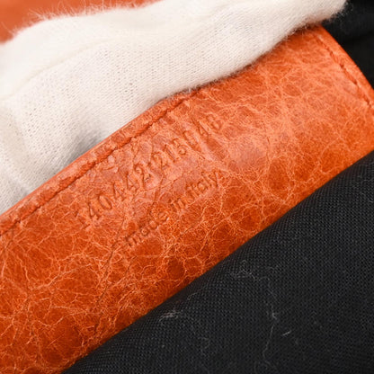 Balenciaga Orange Lambskin The Day Handbag