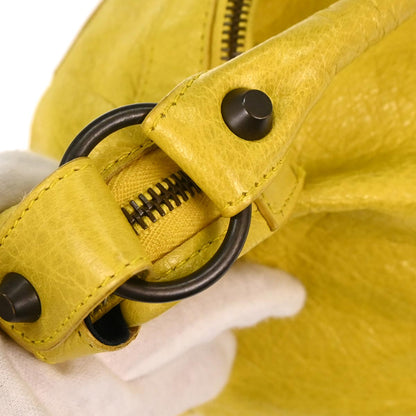 Balenciaga Yellow Lambskin The Day Handbag