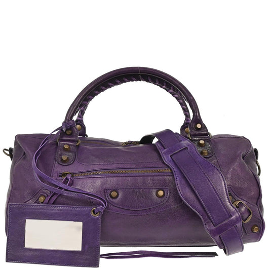 Balenciaga Purple Lambskin The Twiggy 2way Shoulder Handbag
