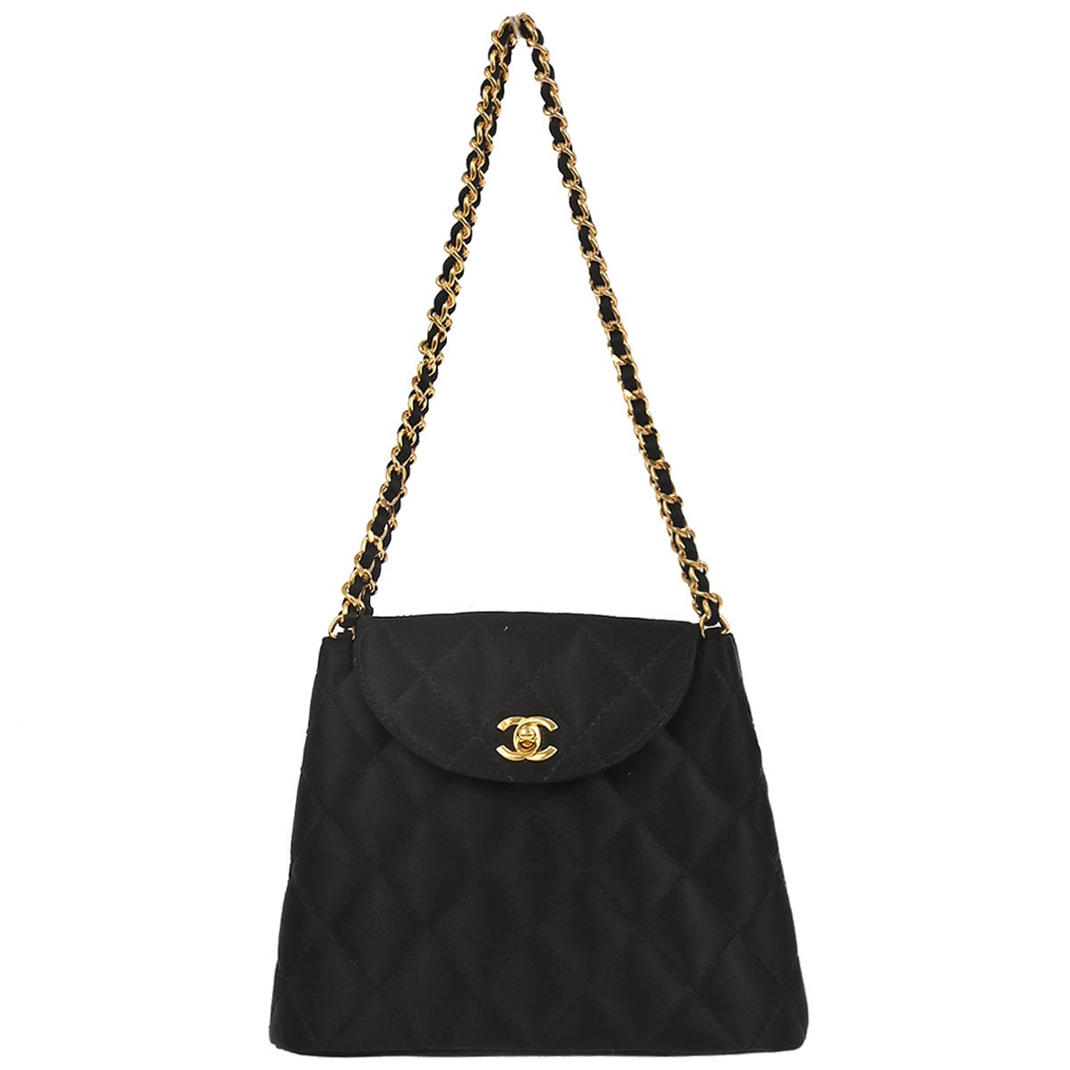 Chanel Black Satin Handbag
