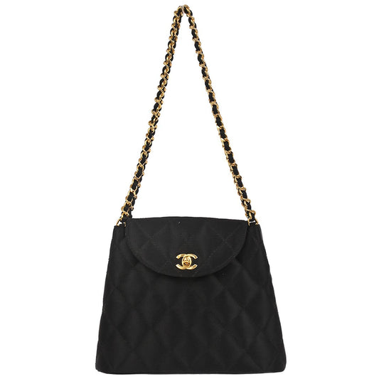 Chanel Black Satin Handbag