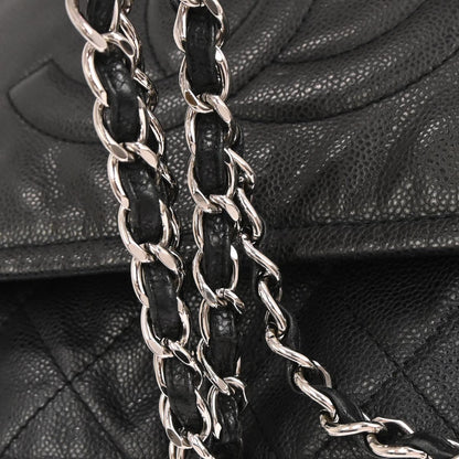 Chanel 2009-2010 Black Caviar Skin Tote Chain Shoulder Bag