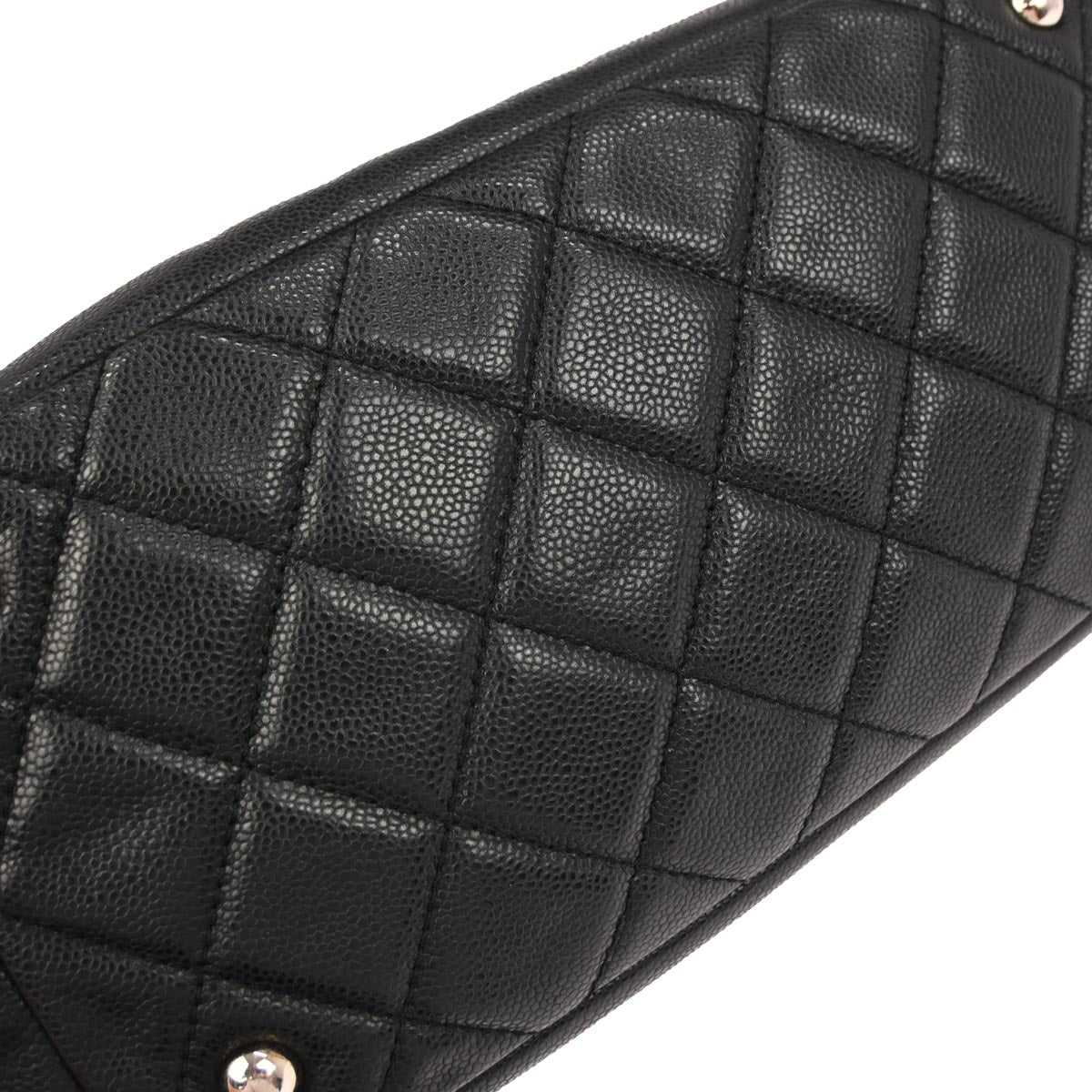Chanel 2009-2010 Black Caviar Skin Tote Chain Shoulder Bag