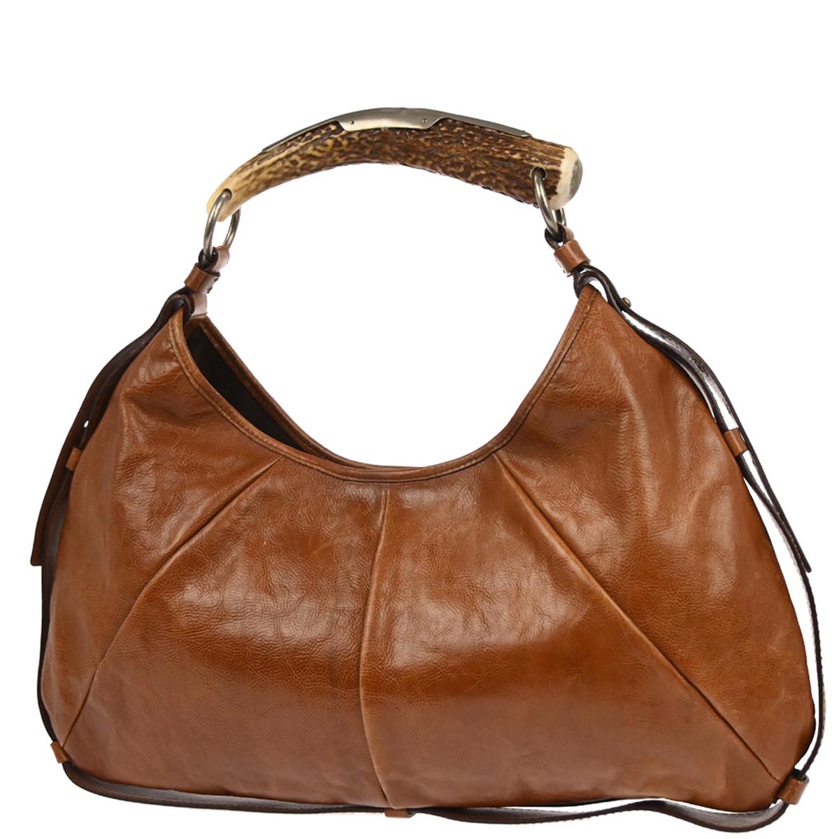 Yves Saint Laurent Brown Leather Large Mombasa Handbag