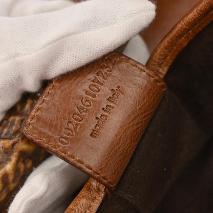 Yves Saint Laurent Brown Leather Large Mombasa Handbag