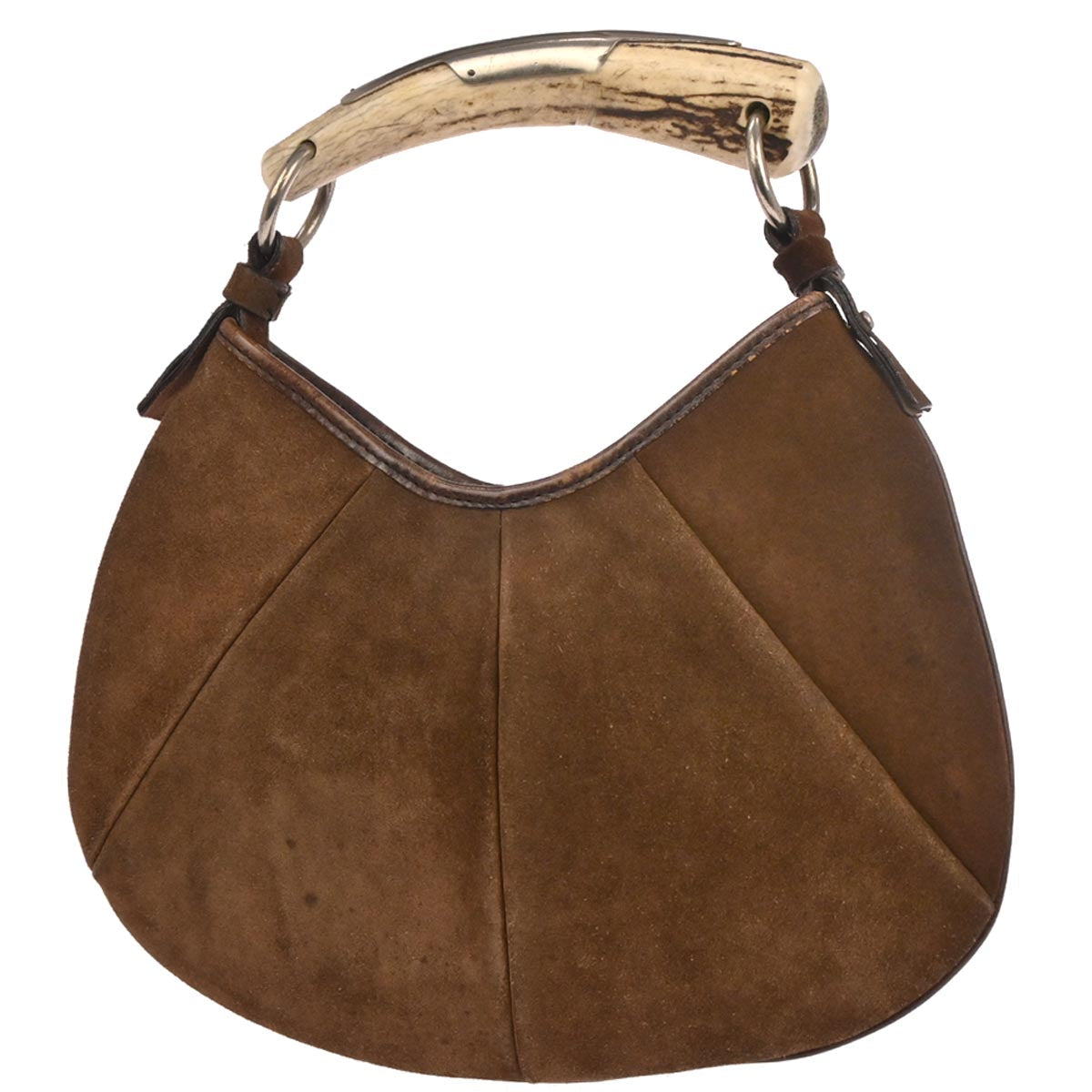Yves Saint Laurent Brown Suede Small Mombasa Hobo Handbag