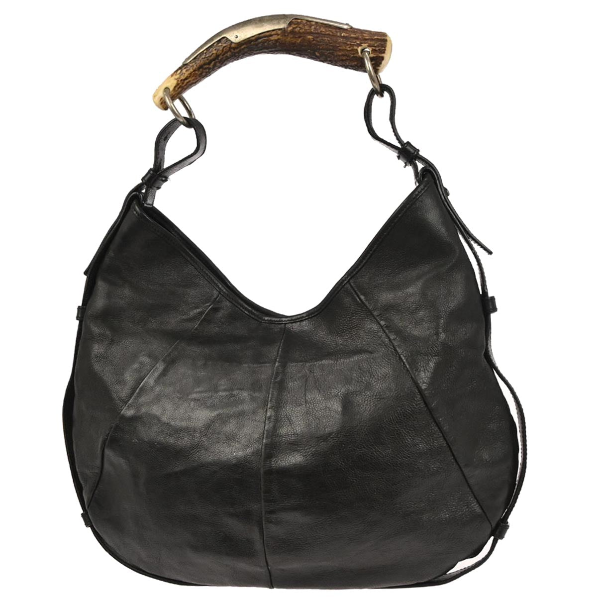 Yves Saint Laurent Black Leather Medium Mombasa Handbag