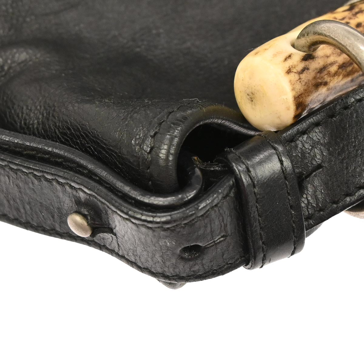 Yves Saint Laurent Black Leather Medium Mombasa Handbag