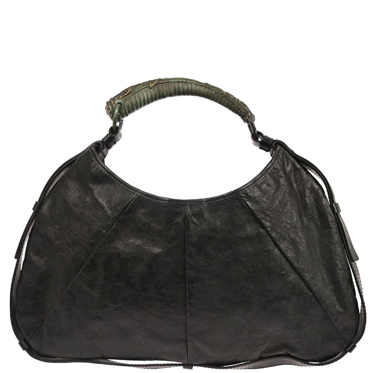 Yves Saint Laurent Black Leather Large Mombasa Handbag