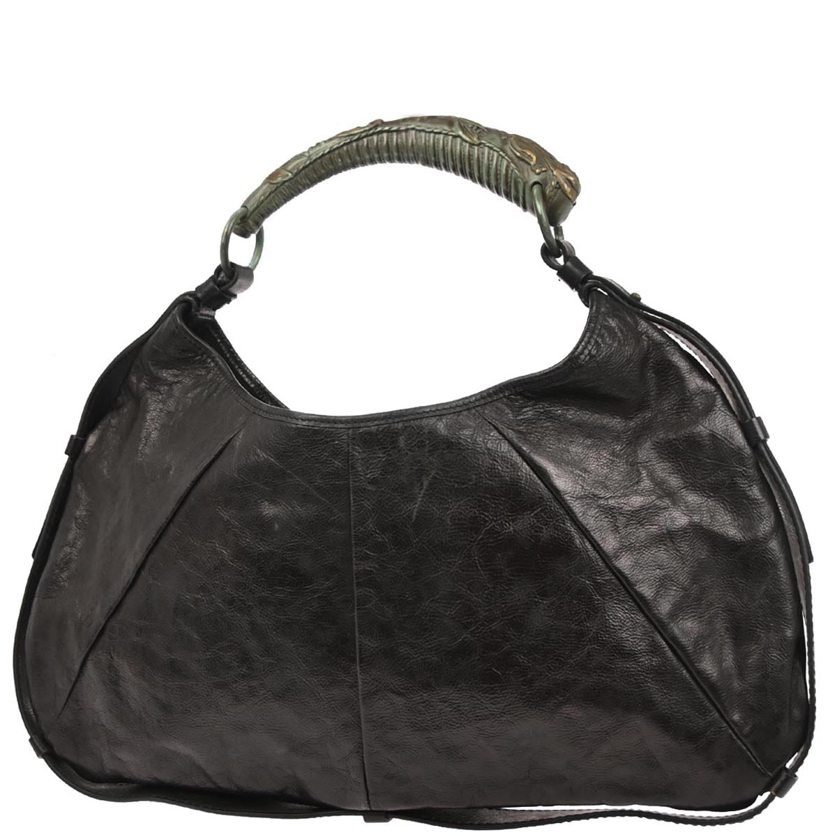 Yves Saint Laurent Black Leather Large Mombasa Handbag