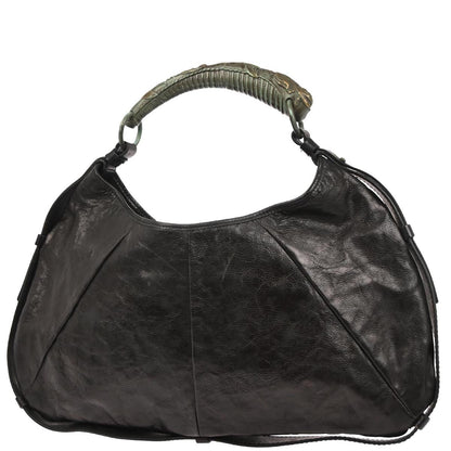 Yves Saint Laurent Black Leather Large Mombasa Handbag
