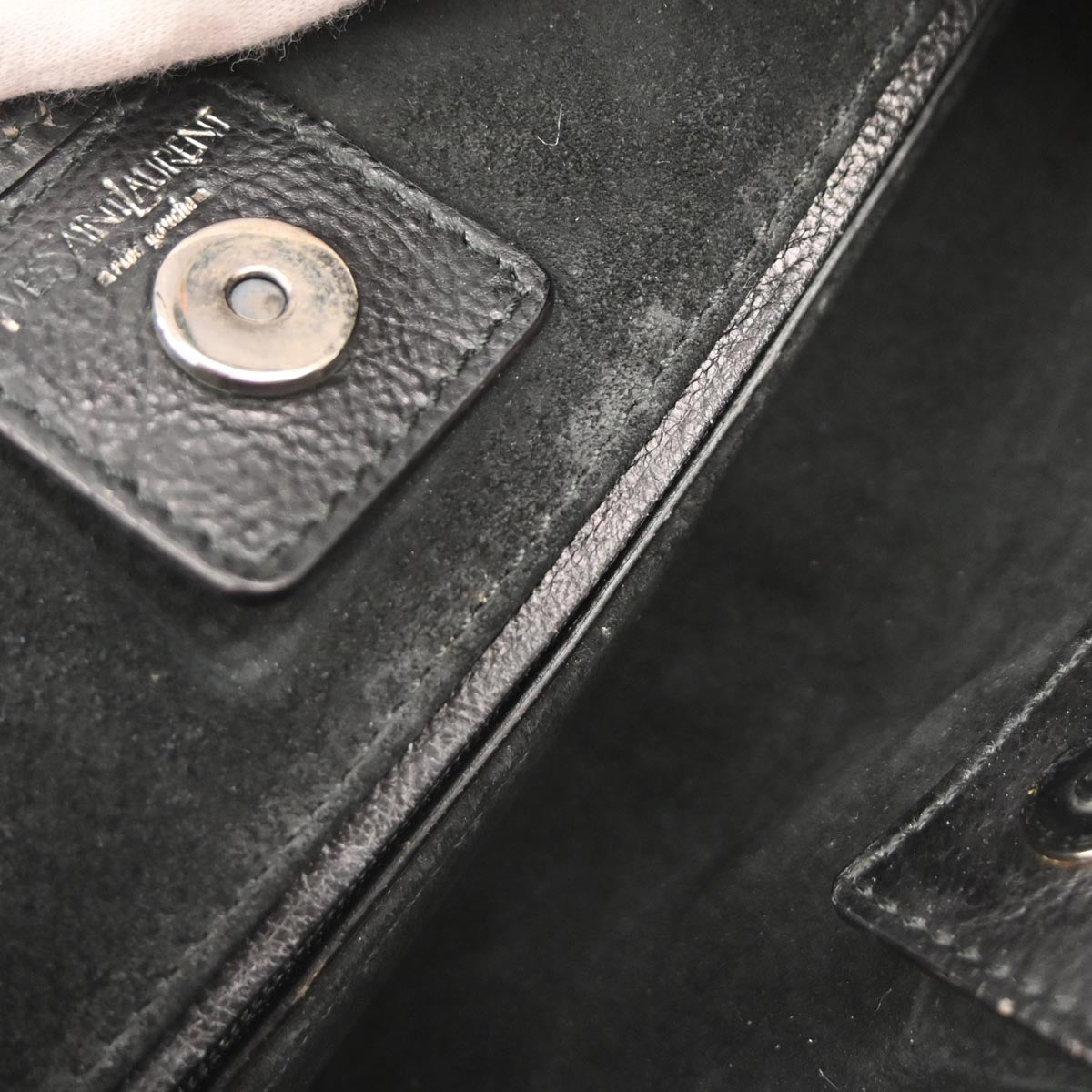 Yves Saint Laurent Black Leather Large Mombasa Handbag