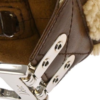 Christian Dior Brown Mouton Flight Handbag
