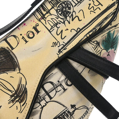 Christian Dior Beige Canvas John Galliano Saddle Handbag