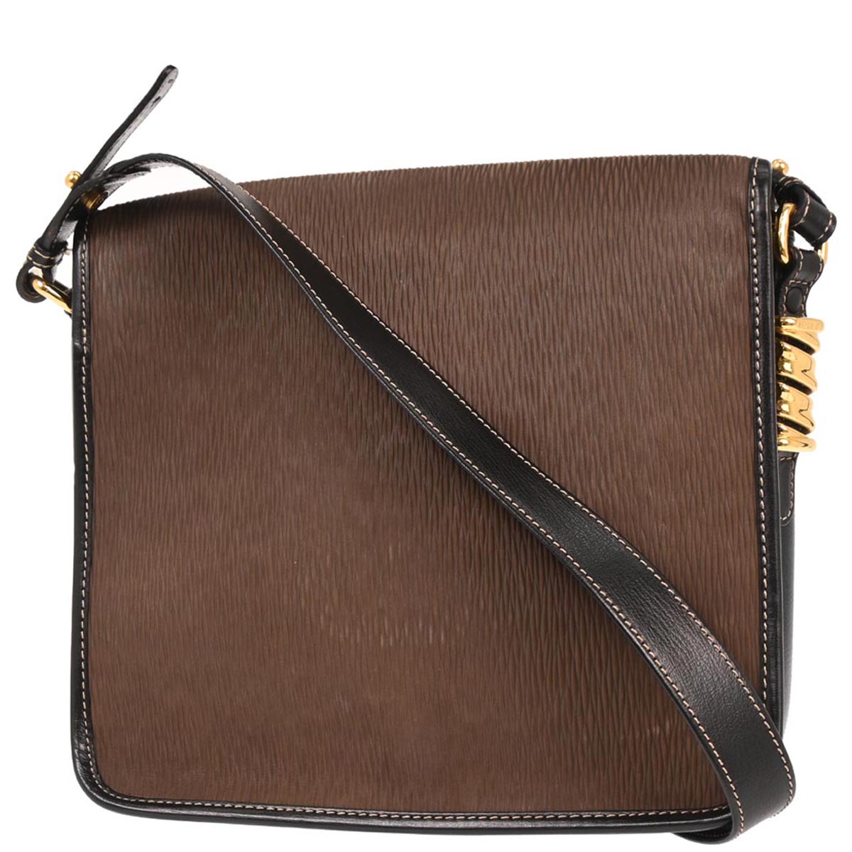 Loewe Black Brown Leather Velazquez Shoulder Bag