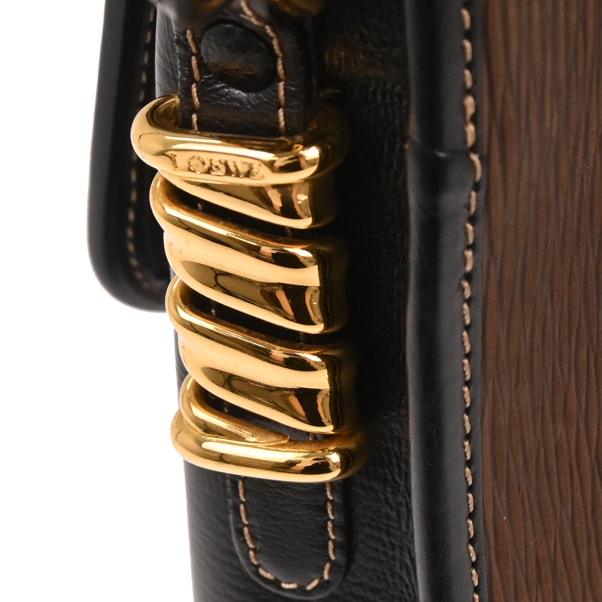 Loewe Black Brown Leather Velazquez Shoulder Bag