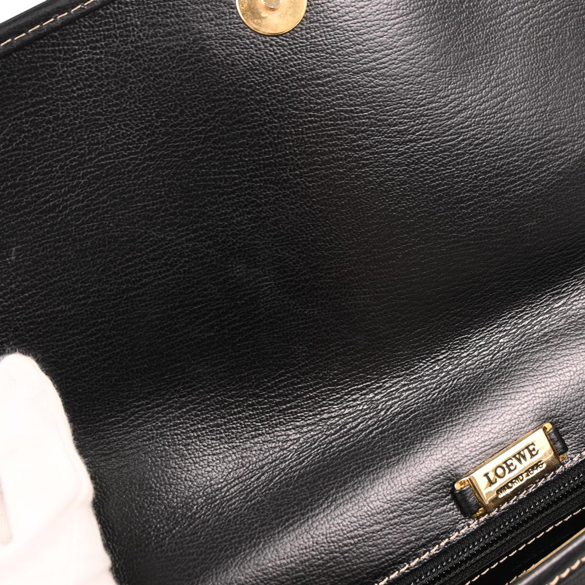 Loewe Black Brown Leather Velazquez Shoulder Bag