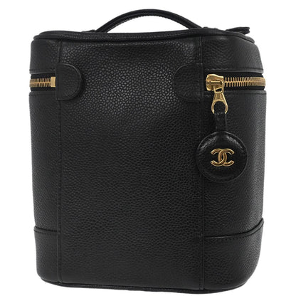 Chanel 2000-2002 Black Caviar Skin Timeless Vanity Handbag