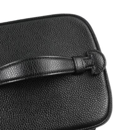 Chanel 2000-2002 Black Caviar Skin Timeless Vanity Handbag