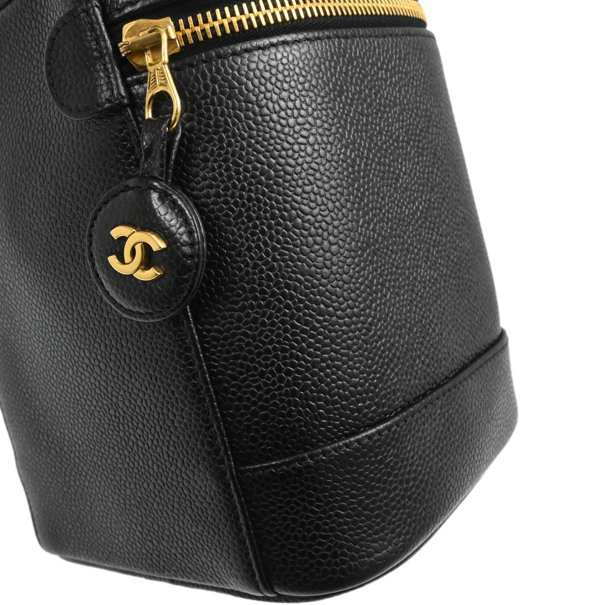 Chanel 2000-2002 Black Caviar Skin Timeless Vanity Handbag