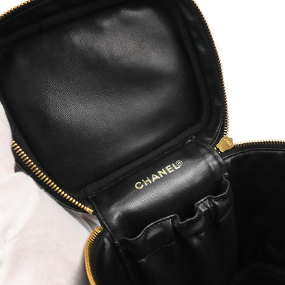 Chanel 2000-2002 Black Caviar Skin Timeless Vanity Handbag