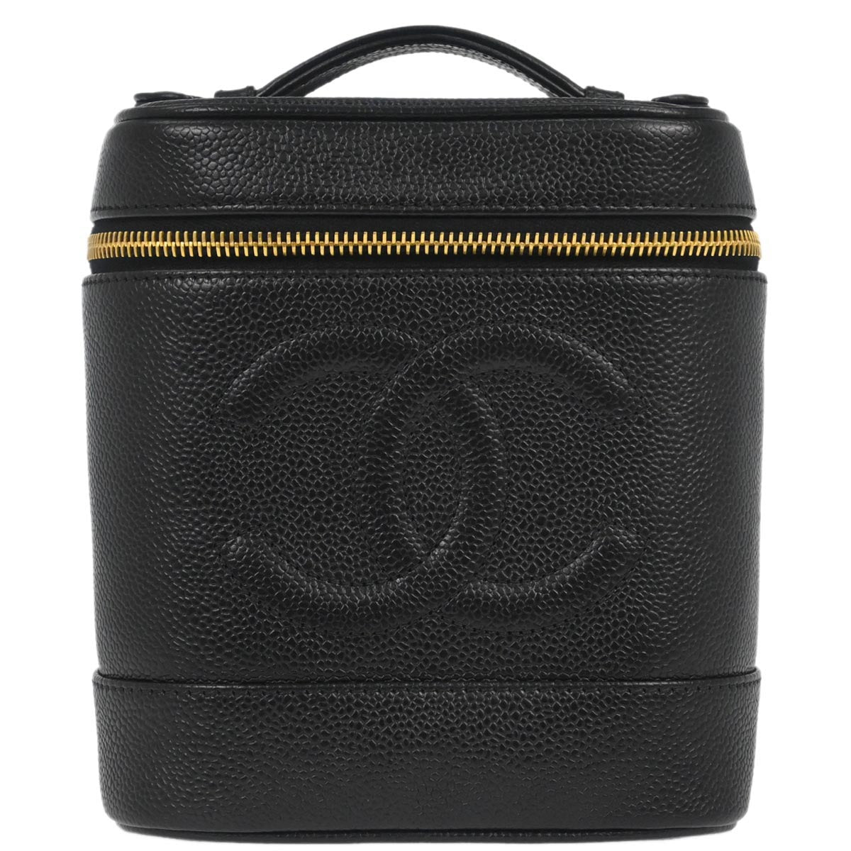 Chanel 2002-2003 Black Caviar Skin Timeless Vanity Handbag