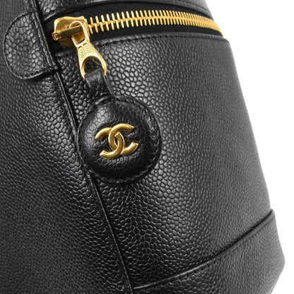 Chanel 2002-2003 Black Caviar Skin Timeless Vanity Handbag