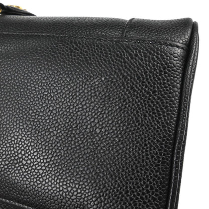 Chanel 2002-2003 Black Caviar Skin Timeless Vanity Handbag