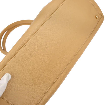 Chanel Beige Calfskin Executive Cerf Tote Bag 2way Shoulder Handbag
