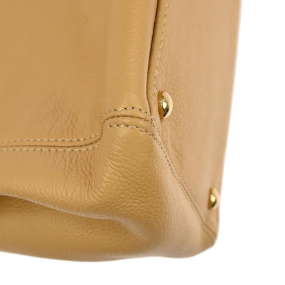 Chanel Beige Calfskin Executive Cerf Tote Bag 2way Shoulder Handbag