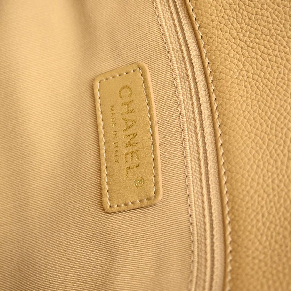 Chanel Beige Calfskin Executive Cerf Tote Bag 2way Shoulder Handbag