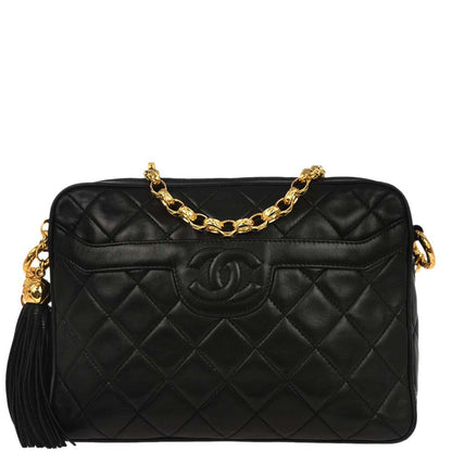 Chanel Black Lambskin Camera Bag Small