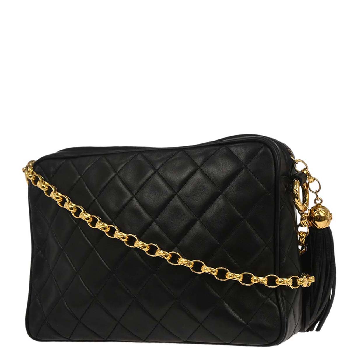 Chanel Black Lambskin Camera Bag Small
