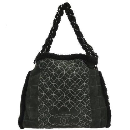 Chanel 2005-2006 Black Mouton Choco Bar Tote Handbag