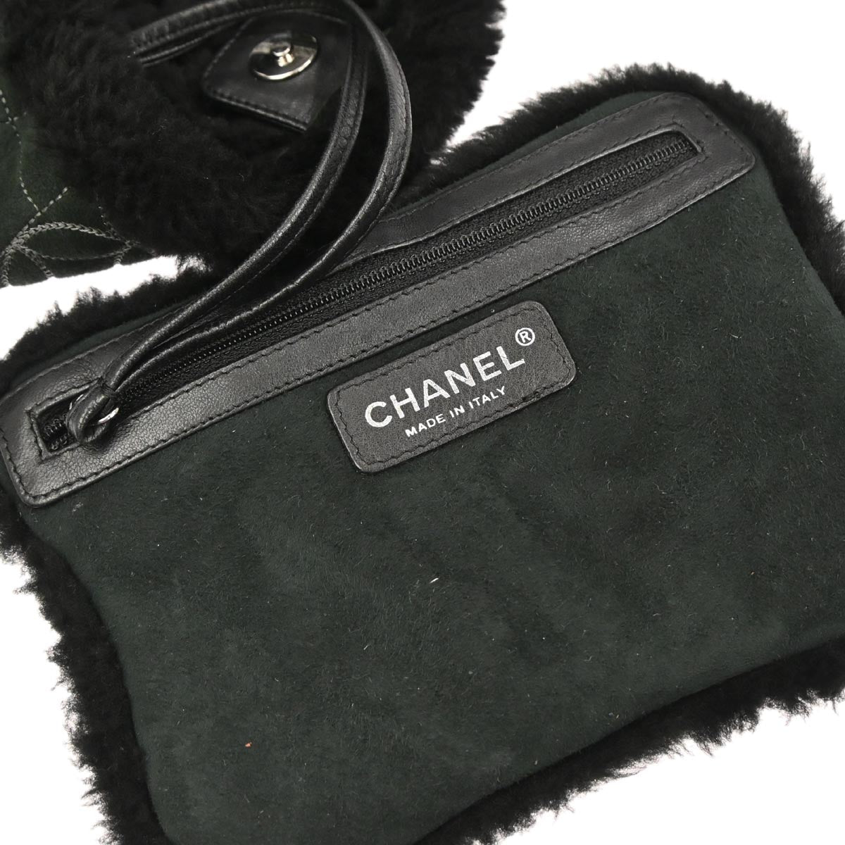 Chanel 2005-2006 Black Mouton Choco Bar Tote Handbag