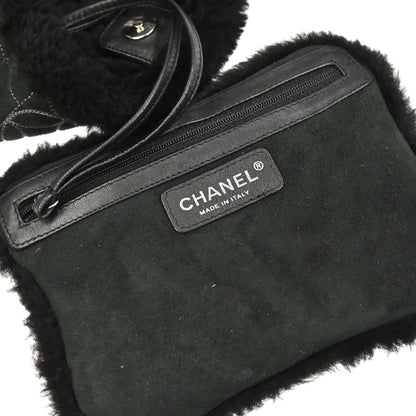 Chanel 2005-2006 Black Mouton Choco Bar Tote Handbag