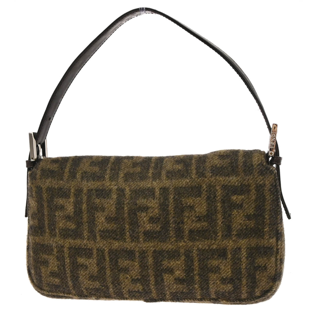 Fendi Brown Cashmere Zucca Baguette Handbag