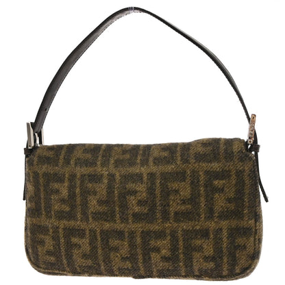 Fendi Brown Cashmere Zucca Baguette Handbag