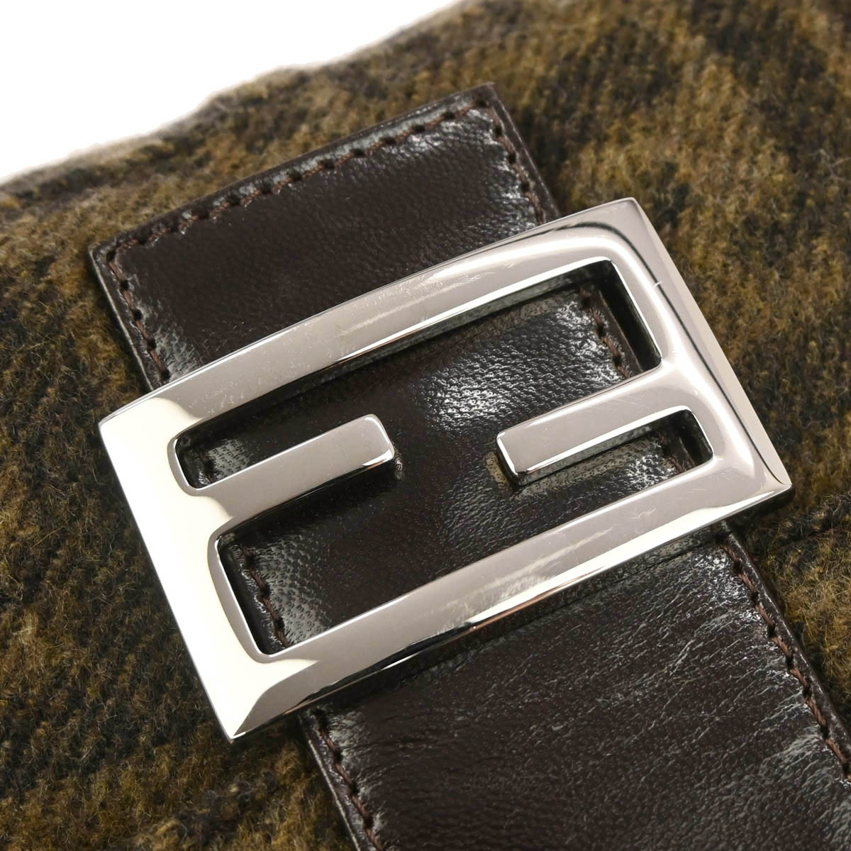 Fendi Brown Cashmere Zucca Baguette Handbag