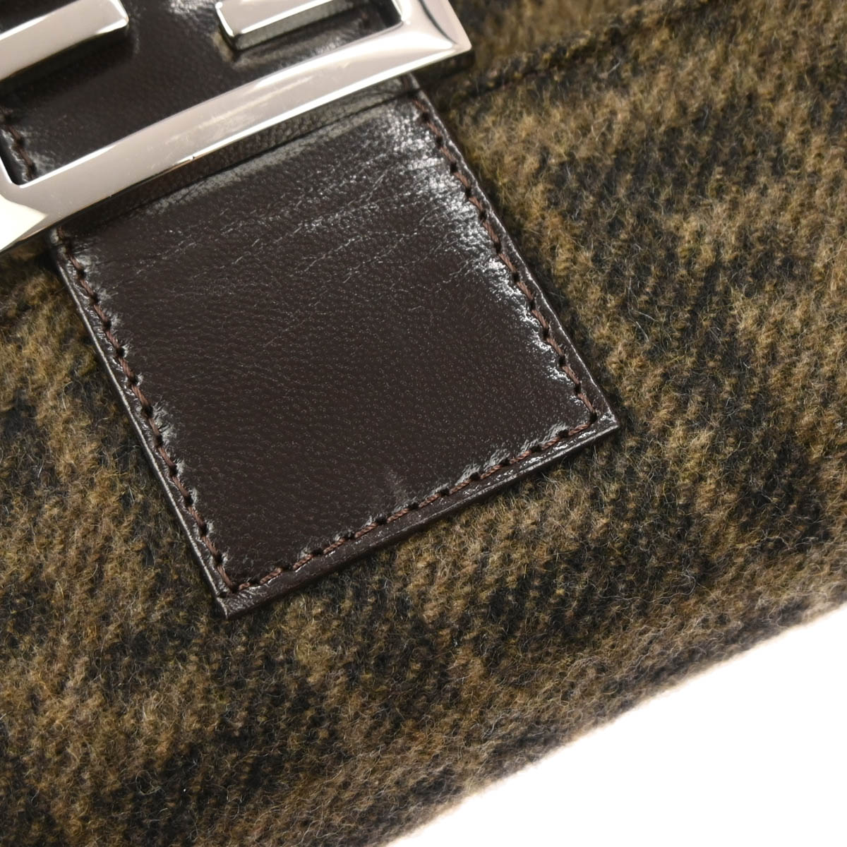 Fendi Brown Cashmere Zucca Baguette Handbag