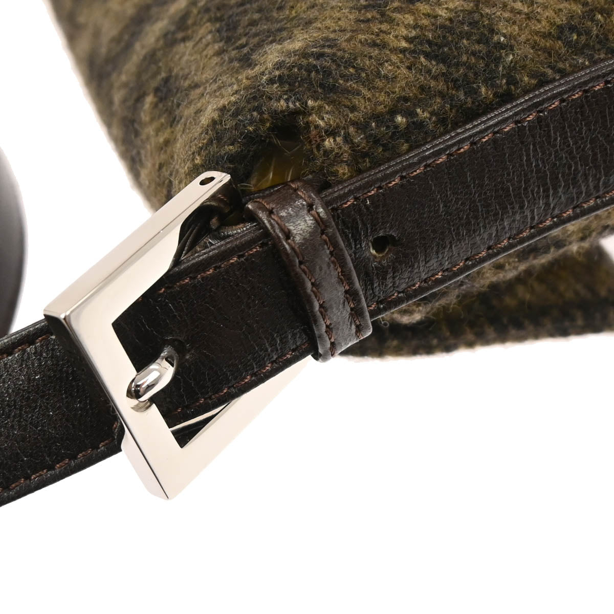 Fendi Brown Cashmere Zucca Baguette Handbag