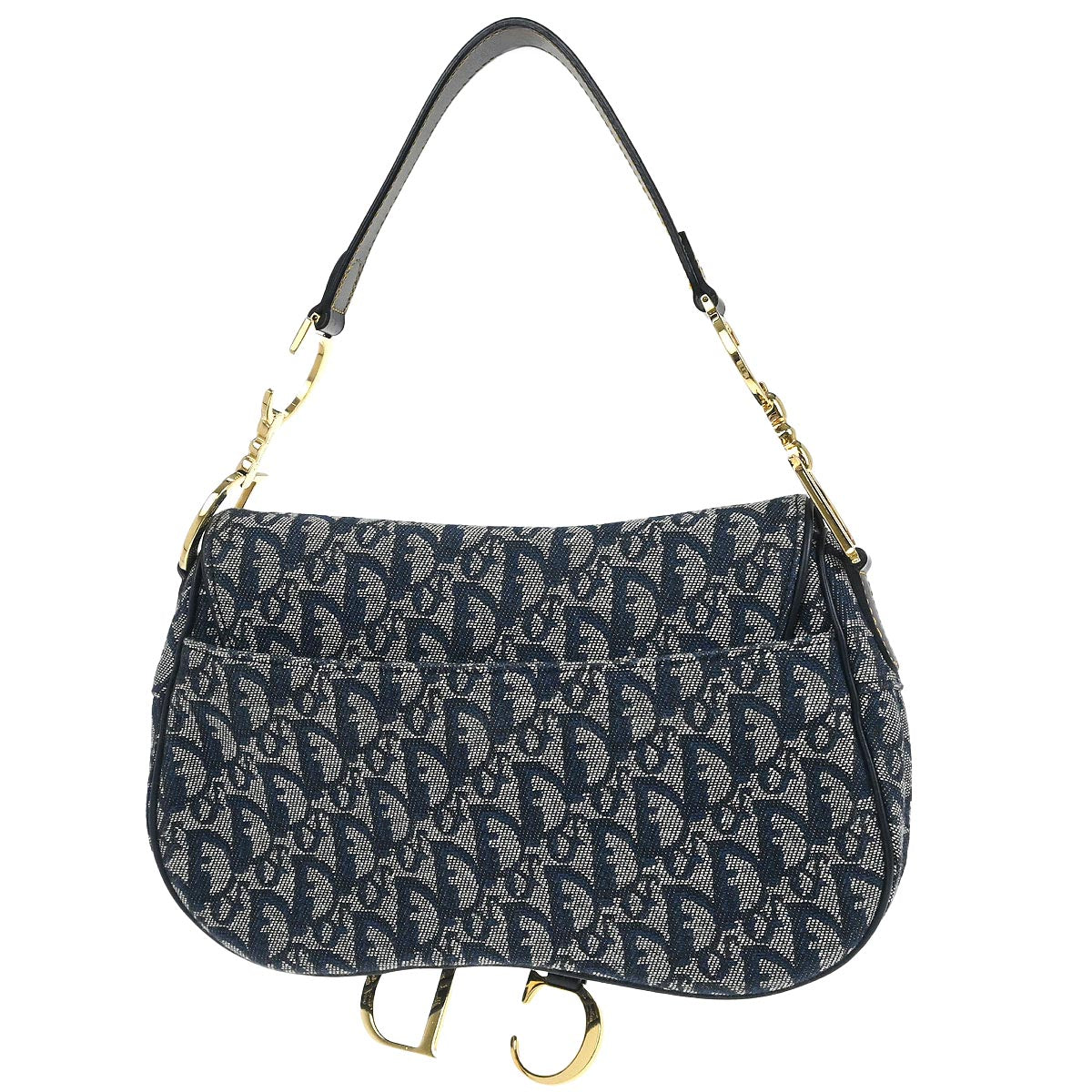 Christian Dior Navy Trotter Double Saddle Handbag