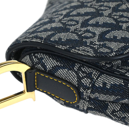 Christian Dior Navy Trotter Double Saddle Handbag