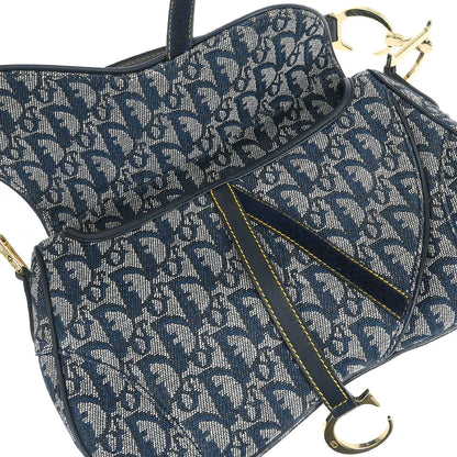 Christian Dior Navy Trotter Double Saddle Handbag