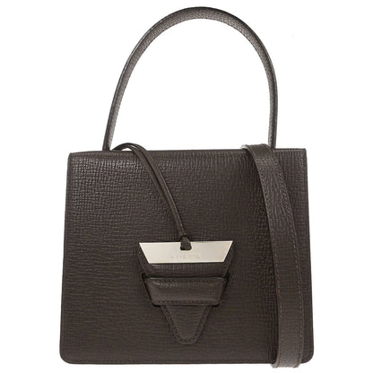 Loewe Dark Brown Leather Barcelona 2way Shoulder Handbag